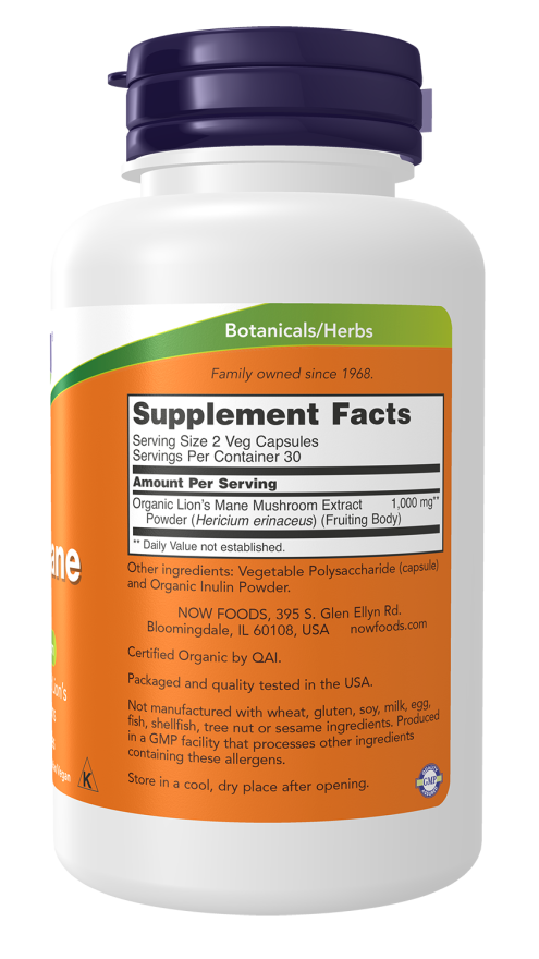 NOW Foods Lion's Mane – côté
